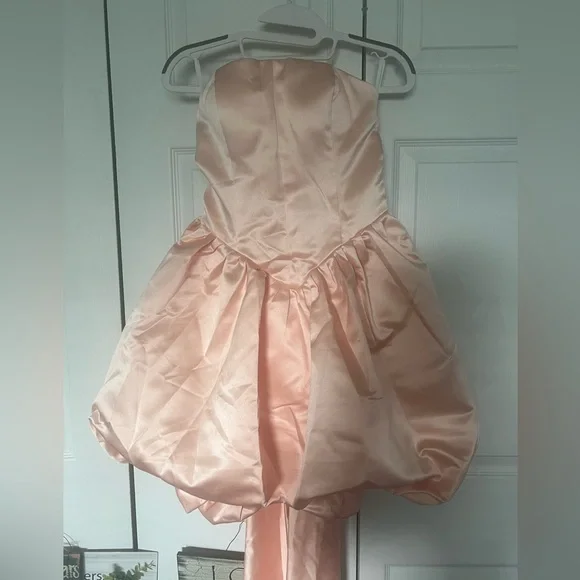 Elegant Pink Strapless Dress - Picture 9 of 11